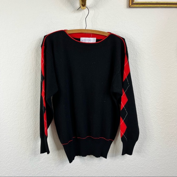 Belford Sweaters - Belford Cashmere Argyle Boat Neck Sweater